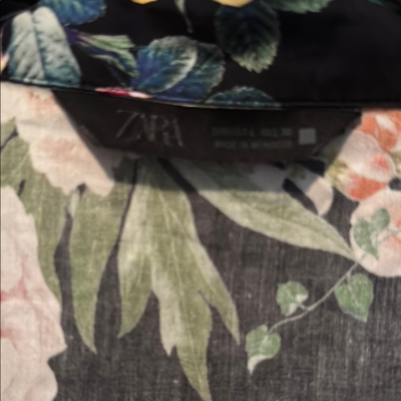 EUC ZARA FLORAL MIDI SHIRTDRESS SIZE L - Picture 3 of 10